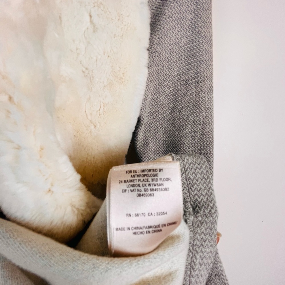 Anthropologie Saturday Sunday Ambrose Gray Faux Fur Open Cardigan Sweater SZ Xs - Picture 5 of 6